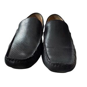 Kenneth Cole Men’s Black Leather Perforated Loafers Size 9M